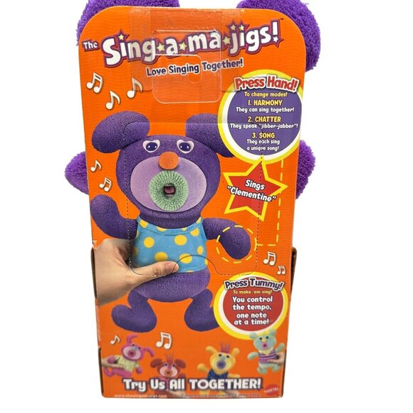 Mattel Sing-A-Ma-Jigs Dark Purple Polka Dot Plush Sings Clementine 2010 NEW - Picture 4 of 4